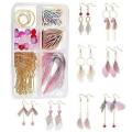 ***DIY*** 8 Pairs / Pink Butterfly / Fabric Wings / Glass Beads / Gold Tone   / Earing Making Kit