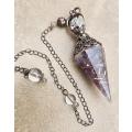 1pcs Natural Amethyst  / Crushed Chips Wrapped With Resin/ Dowsing  Pendulum
