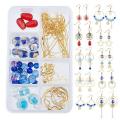 ***DIY*** 10 Pairs / Lampwork Glass & Glass Beads / Gold Tone Brass  Earring Components Kit***