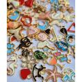 100pc Assorted  / Gold Tone / Enamel / Alloy Charms
