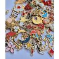 100pc Assorted  / Gold Tone / Enamel / Alloy Charms