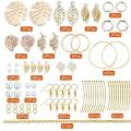 ***DIY*** 10 Pairs  / Leaf  / Glass Pearls / Gold Tone / Earring Making Kit