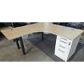 Office Desk L-SHAPE with Pedastel