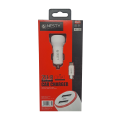NESTY - 2.1A Dual USB Port Car Charger with Type-C Cable - PTC-022