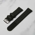 Black Waffle Rubber Strap 20mm/22mm