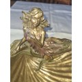 Veronese soap dish plate with sculpture mermaid Art Nouveau