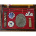 Chinese Calligraphy Set in lacquer box