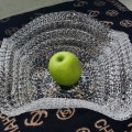 Large Spun Crochet Art Glass Fruit Bowl
