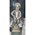 Fountain BRUXELLES Brussels Little Boy Man Peeing Silver Metal Figurine