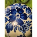 Rare Find!!  Blue Willow Delft Holland Glass Delftware Floral Pin
