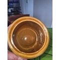Vintage Lillian Vernon Ceramic BBQ Sauce Jar Pot w/ Wood Lid