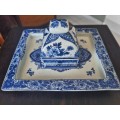 Very Rare!!!  Antique Delftware Writing / Desk Set & inkwell