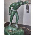 No other like this Cast Iron Miner Figurine Lamp