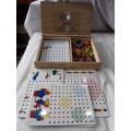 PEGBOARD SET IN WOODEN CASE(INCLUDES 35 CARD PATTERNS)
