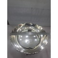 VINTAGE SILVERPLATED SERVER BOWL(STUNNING EMBOSSED BRANCHED FLOWERS)26cm in diameter and 14cm height