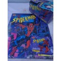 BOX OF 100 PACKS SPIDERMAN STICKERS AND A STICKER ALBUM (600 STICKERS IN ALL(