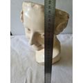 FLAT TOP CERAMIC BUST FIGURE (HAS CARDEAUX MARKINGS )