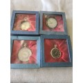 SET OF FOUR QUARTZ METAL POCKETWATCHES (MAKES GREAT GIFTS)