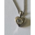 STERLING SILVER HEART SHAPE PENDANT AND CHAIN