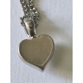 STERLING SILVER HEART SHAPE PENDANT AND CHAIN