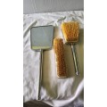 VINTAGE 3 PIECE DRESSING TABLE BRUSH AND MIRROR SET
