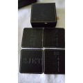 SET OF 4 J&B JET LEATHER COASTERS IN ORIGINAL LEATHER CASE