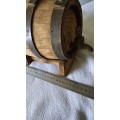 VINTAGE WOODEN WINE BARREL WITH TAP (ON STAND)