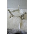 DIANA CARMICHAEL SOPHISTICATED PEWTER 3 CHEETAHS COUGAR STAND BOWL-SEE MARKINGS