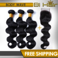 Brazilian Hair Body wave300g +Closure  from 12-30 inch  FREE SHIPPING (Special price &Free shipping)