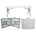 Zeus 180 cm Indoor Outdoor Heavy Duty Plastic Folding Table, Portable Picnic Table, Fold-in-Half