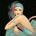 The Velvet Attic - Handmade Mosaic Tile - 2.3cm x 2.3cm - Art Deco Lady 1