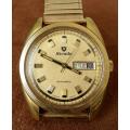 NIVADA  AUTOMATIC WATCH  DAY DATE GOLD PLATED CASE G 20 WORKING  SWISS MADE CA 1968/70's