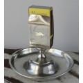 VINTAGE METAL ASHTRAY AND MATCHBOX HOLDER WITH ENGRAVINGS  ABOUT 1920/50s VERY GOOD CONDITION