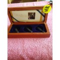 Wooden Coin Holder Box - SA Mint - The Nobel Peace Prize winners 1993 Prestige Nobel Set