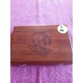 Wooden Coin Holder Box - South African - The Black Rhino - Exclusive Natura Set