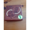 Wooden Coin Holder Box - Mandela & de Klerk