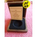 Wooden Coin Holder Box - United Kingdom 1987