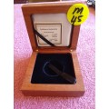 Wooden Coin Holder Box - FW de Klerk Medallion