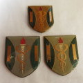 JOHANNESBURG AMBULANCE SHOULDER FLASH- 3 IN TOTAL-ALL PINS COMPLETE