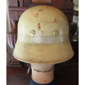 POST WAR GERMAN FIRE FIGHTING HELMET-COMPLETE WITH LINER & CHIN STRAP