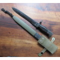 SPANISH CETME 69 RIFLE BAYONET-ITS BLADE WAS COPIED FROM THE BOLO SHAPED BLADE OF THE 1941 BAYONET-I