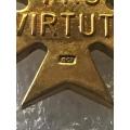 9CT GOLD(MARKED) PRO VIRTUTE DECORATION-MINIATURE- INSTITUTED 1987
