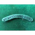 WITWATERSRAND RIFLES CLOTH SHOULDER TITLE 1947-1970'S