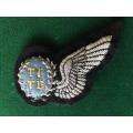 SAAF TEST ENGINEER WING-SILVER WIRE EMBROIDERED