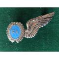 SAAF FLIGHT ENGINEER ATTENDANT,FULL SIZE WING IN SILVER- 2 PINS