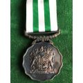 SADF FULL SIZE GOOD SERVICE MEDAL 1975 (925 SILVER MARKINGS) FOR 20 YEAR SERVICE-THE MEDAL IS MARKED