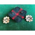 TRANSVAAL SCOTTISH VOLUNTERS CAP AND HELMET BADGE,WITH COLLARS-WORN 1906-1911-LUGS INTACT