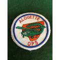 ALHOUETTE OPS EMBROIDERED BREAST PATCH FOR OPERATIONAL TOUR OPERATION ON THE ALHOUETTE 111-WORN 1970