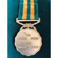 SADF FULL SIZE GOOD SERVICE MEDAL-GOLD 1975-30 YEARS-NUMBERED