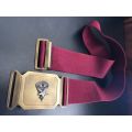 1 PARACHUTE BATTALLION STABLE BELT-2ND ISSUE-BRASS BUCKLE VARIATION-EXTENDED LENGTH 96CM-CONDITION